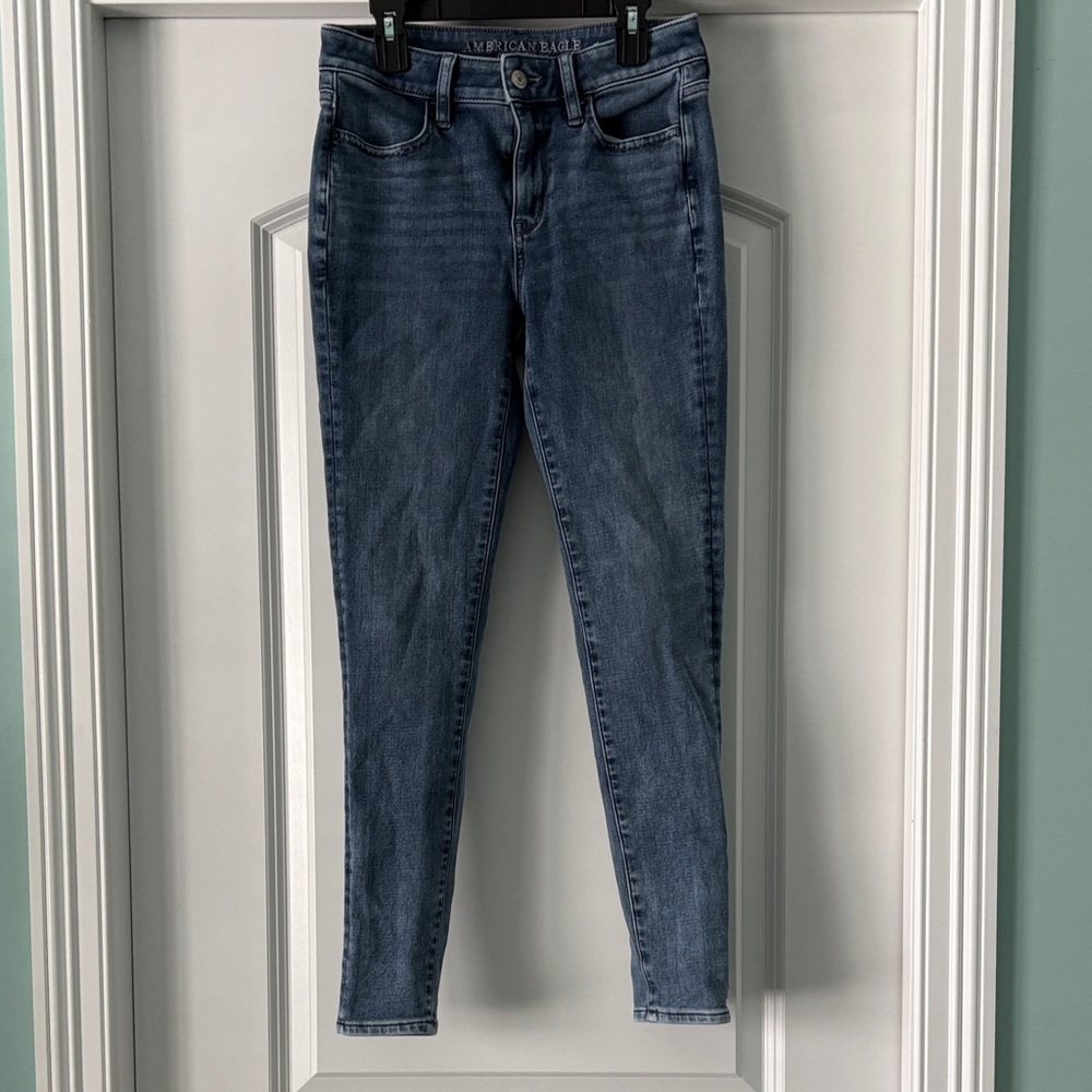 American Eagle Outfitters Women's Dark Blue Skinny Jeans